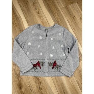Women's Vintage Croft & Barrow Cardinal Embroidered Sweater‎ Petite Large